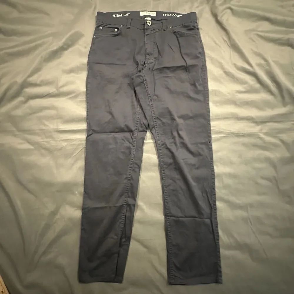 Brax Ultralight Style Cooper Chino Pants Mens 30x30 Stretch Trousers Navy Blue